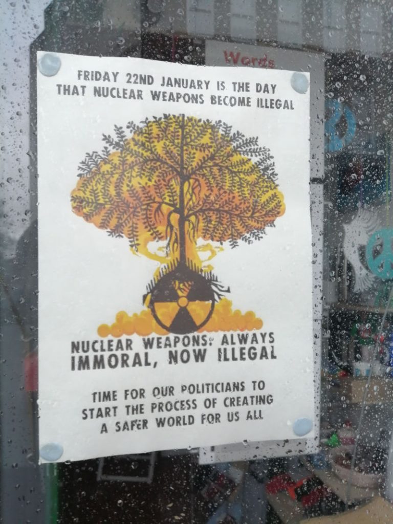 Poster: Nuclear weapons, always immoral, now illegal.