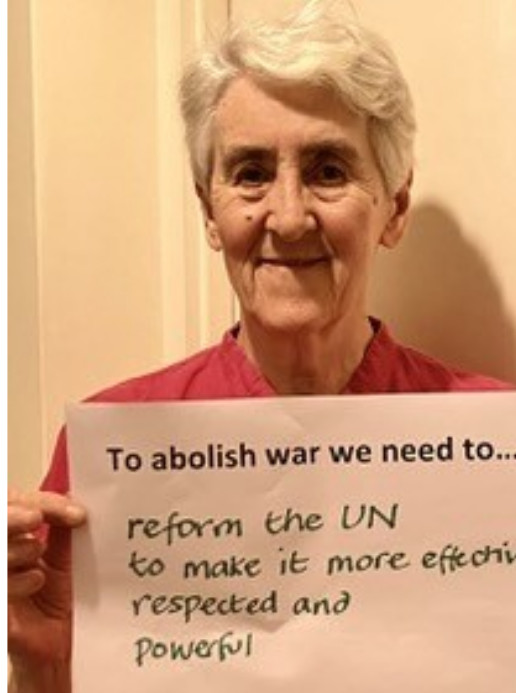Valerie, "To abolish war..."